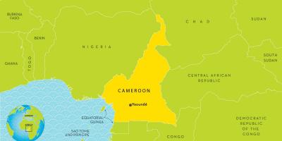 Mapa de Camarões e países vizinhos