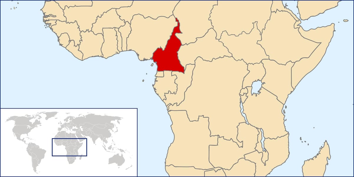 Mapa de Camarões localização