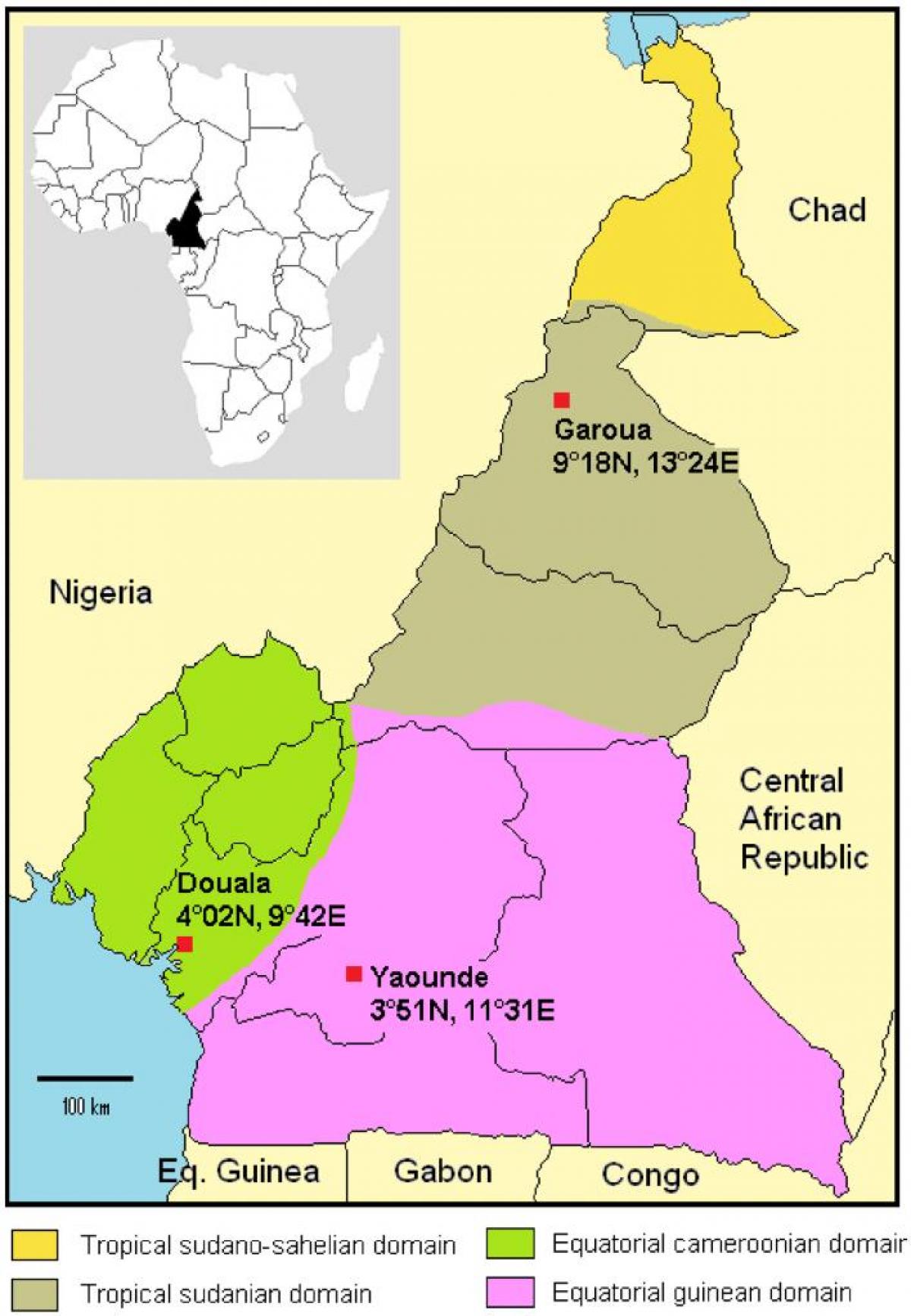 Mapa de Camarões clima