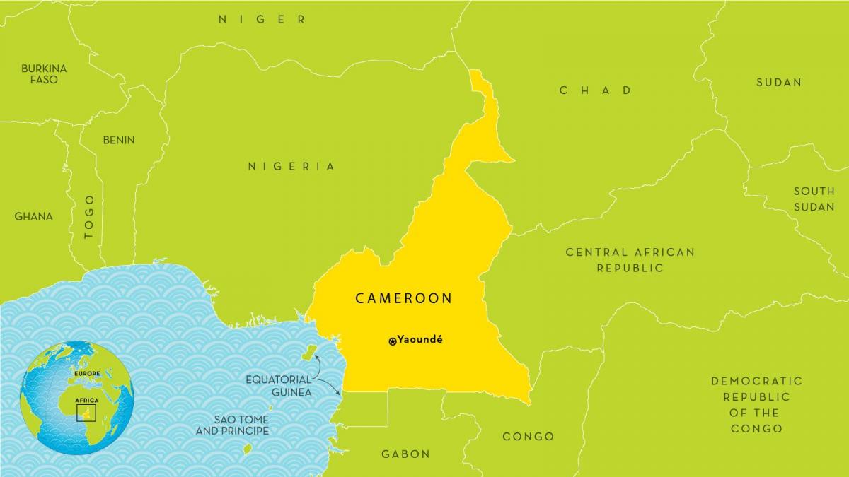 mapa de Camarões e países vizinhos