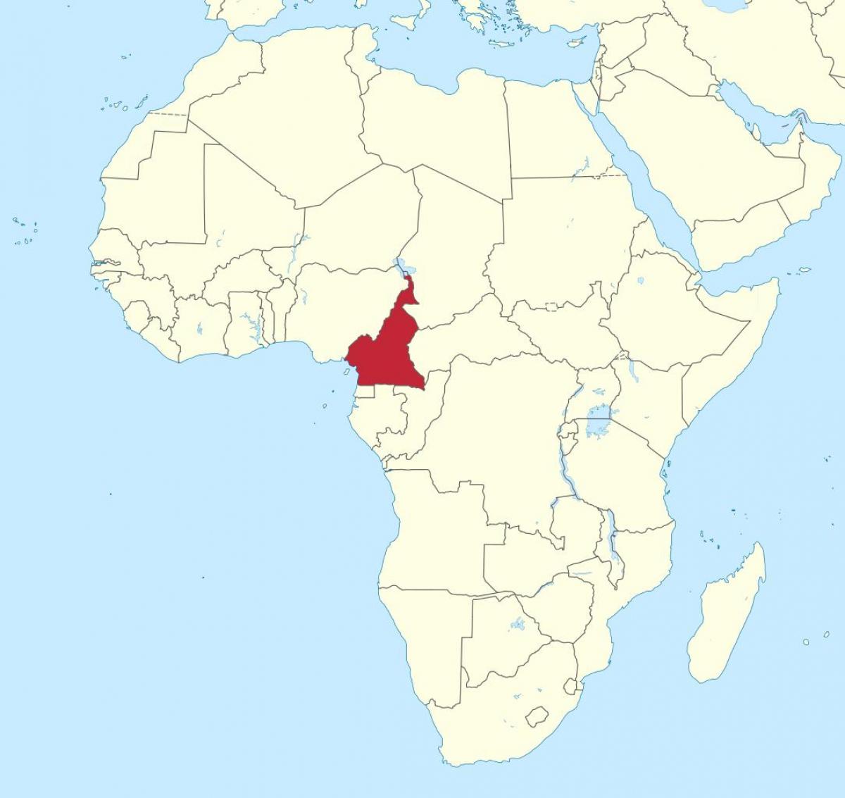 Mapa dos Camarões, áfrica ocidental