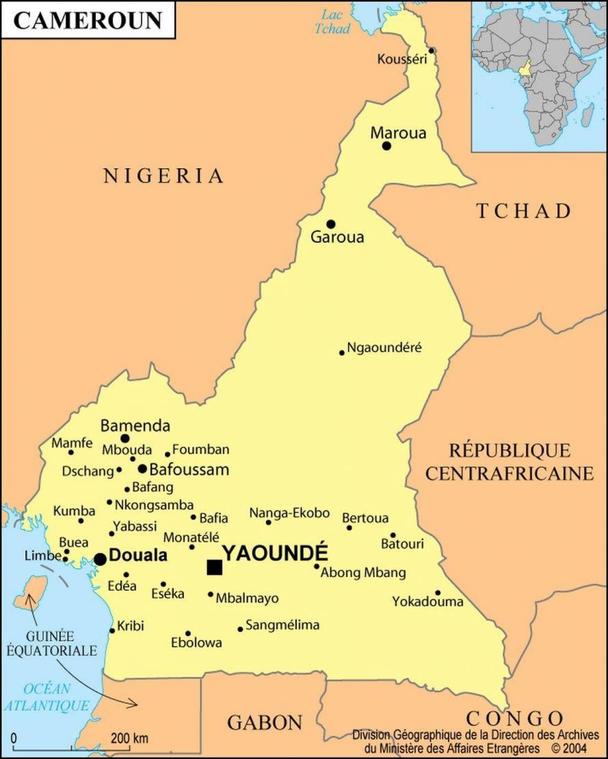 Mapa de douala Camarões