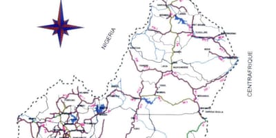 Mapa de Camarões estrada
