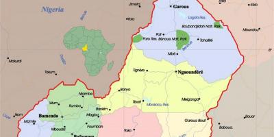Camarões mapa de áfrica